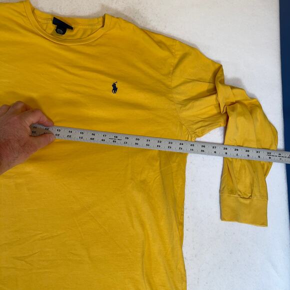 Polo by Ralph Lauren Long Sleeve T-Shirt Men XL Bright Yellow w/ Blue Pony Logo - Picture 10 of 12